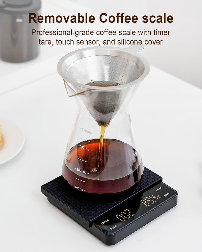 MOKKOM Coffee Grinder with Removable Coffee Scale, Anti-static Conical Burr Coffee Bean Grinder, 31 Precise Settings for Espresso/Drip/Pour Over/Cold Brew/French Press - Image 2
